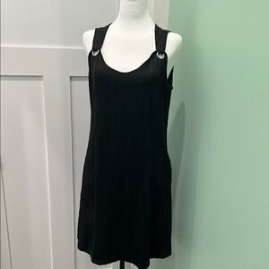 Black Sleeveless Scoop Neck Mini Sundress for Night Out